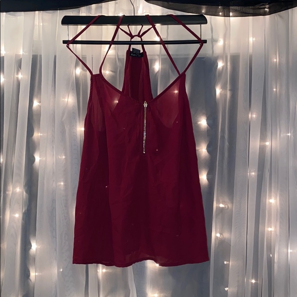 Sheer Burgundy tank 💋